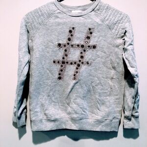 RUUM Gray Rhinestone Hashtag Sweatshirt Girls XL 14